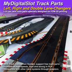 MDS_TRACK_DIGITAL_Lane-Changers_photo1b.jpg MyDigitalSlot Left, Right and Double Lane-Changers, 3D printed DIY track parts for your 1/32 Digital Slot Car Racing Game