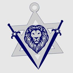 lion.jpg keychain israel lion magen david and swords