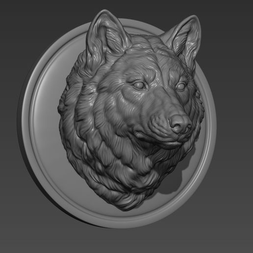 Wolf head without a grin 3D model