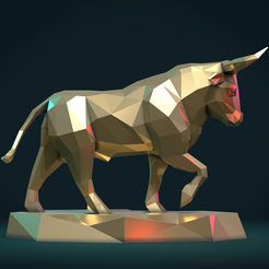 Bull_lp-02.png Fichier 3D Sculpture de taureau・Modèle pour imprimante 3D à télécharger