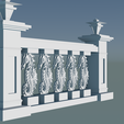 Customizable-Balustrade-with-Intricate-Seahorse-STL-Accent.png Balustrade with seahorse