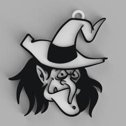 a.png Archivo STL Cara Bruja, llavero - colgante - pendiente・Plan de impresión en 3D para descargar