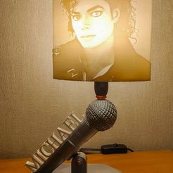 mickael jackson pres.jpg Download STL file Michael Jackson Lamp • 3D print template, motek