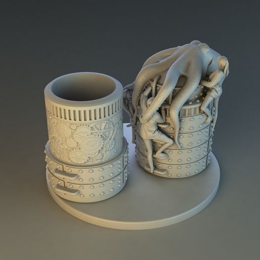 Box_Octopus_Platre_01.jpg steampunk box octopus, steampunk box