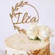 Venecek-listy-Ilca-ctverec.jpg Modèle de cake topper décoratif en forme de couronne florale