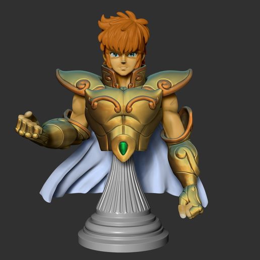 A_3.jpg Descargar archivo STL gratis Aioria Leo SAINT SEIYA: Caballeros del Zodiaco • Diseño para impresión en 3D, Bionic3D