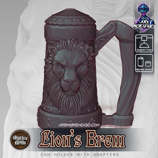 Mythic Mugs - Lion's Brew - Can Holder / Storage Container 3D model