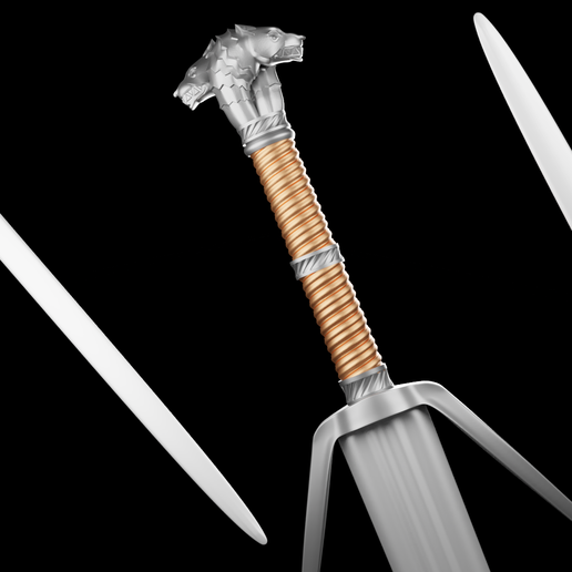 Preview01.png 3D-Datei Geralt Silberschwert -The Witcher 3 Version 3D-Druck Modell・Modell zum Herunterladen und 3D-Drucken, leonecastro