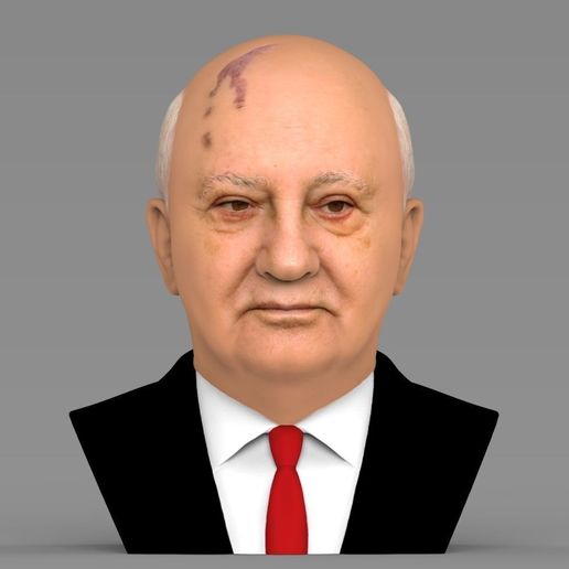 Mikhail Gorbachev bust for full color 3D printing