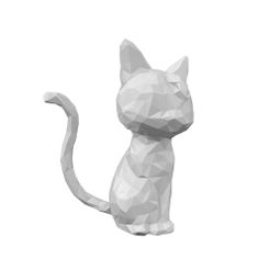 Cat-1.jpg STL file Cat Low Poly・3D printable model to download