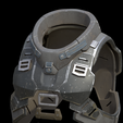 rendered.png Space marine neck guard 3d print file