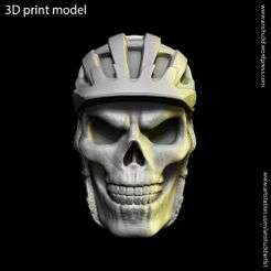 Biker_helmet_skull_vol2_bas_relief_1.jpg 3D-Datei Bikerhelm Totenkopf vol2 Bas-Relief・3D-druckbares Modell zum herunterladen