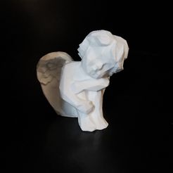 angel_01.jpg STL file Low poly Angel resting・3D printable model to download