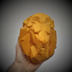 Lion1.jpg STL file Lion head Low Poly (EASY PRINT NO SUPPORT)・3D printer design to download