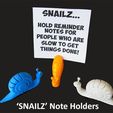 snailz_display_large.jpg SNAILZ... Note holders for people who are slow to get things done!