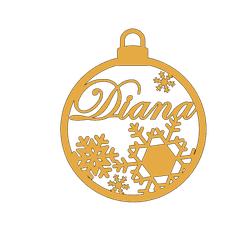 Ball_Snow_Diana_1.png STL file Christmas Tree Ball - Snow Diana・Template to download and 3D print