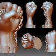 BLM Hand Shackles 5.jpg BLM sign hand sign logo fist STL file 3D printable model Black Lives