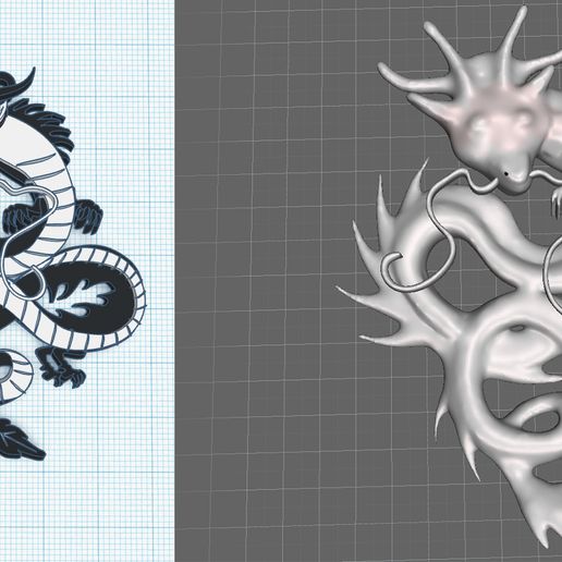 Spirited Away Haku Dragon pendant, talisman, keychain 3D model