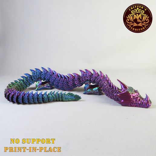 1.jpg Articulated Dragon, print-in-place, No-Support