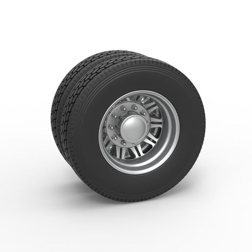 Rear custom wheel of semi truck Version 10 (1:25 Scale)