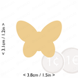 butterfly~1.5in-cm-inch-cookie.png Butterfly Cookie Cutter 1.5in / 3.8cm