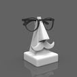 render-blanco-con-anteojos.jpg STL file Bust with Nose and Mustache Eyeglasses Holder・3D printable design to download