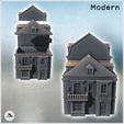 3.jpg Set of three stone multi-storey buildings with side staircase (23) - Modern WW2 WW1 World War Diaroma Wargaming RPG Mini Hobby