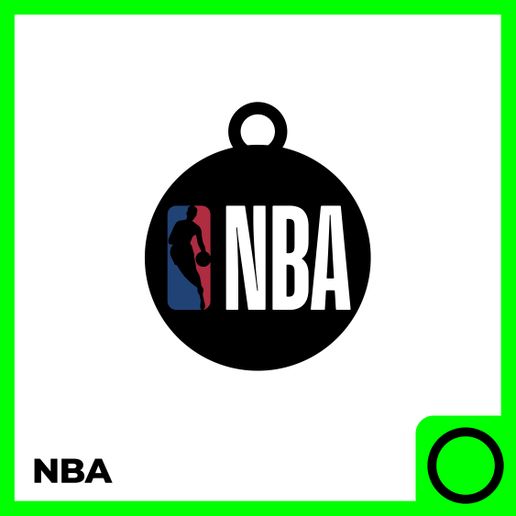 NBA Keychain 3D Model – Basketball Logo Keyring