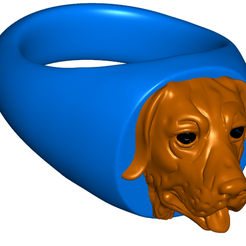 LRside.png Fichier STL gratuit Bague chevalière Labrador Retriever avec instructions de redimensionnement・Modèle à télécharger et à imprimer en 3D