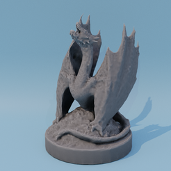 Dragon-front.png Fichier STL Bête dragon miniature de table・Objet imprimable en 3D à télécharger, PrintableTabletop
