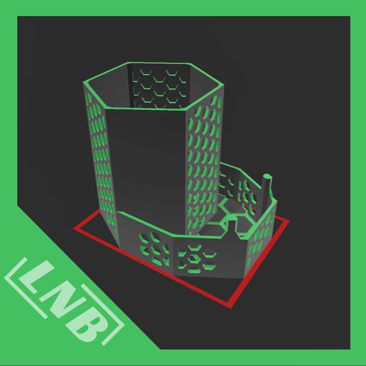 Pen and Cell Phone Holder - HoneyComb 3D model