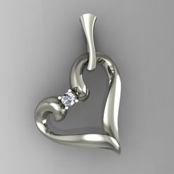 62.jpg STL file Heart Pendant Cut・3D printing design to download