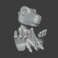 agumonsit.png STL-Datei DIGIMON / Agumon sitting・3D-Druckvorlage zum Herunterladen