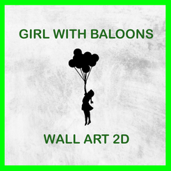 GIRL_WITH_BALOONS.png STL file GIRL WITH BALLOONS WALL ART 2D・3D printing model to download