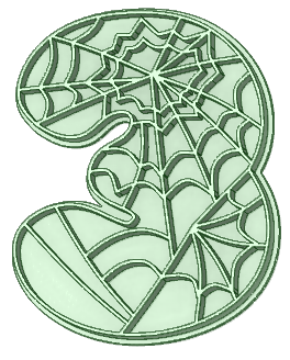 Number 3 spiderman cookie cutter - 3D model önizlemesi
