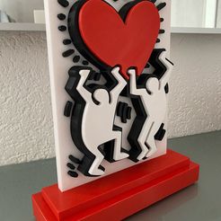 image1.jpeg STL file 3D frame on Keith Haring base・3D print design to download