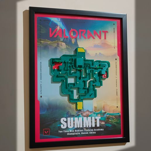 Valorant Summit Map Diorama - 3D Printable Framed Wall Art, No AMS - Poster Included