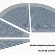 Gebogene-Kopfsteinpflasterstrasse-mit-Gehweg.jpg Modulstraßensystem Kopfsteinpflaster Komplettsystem für H0