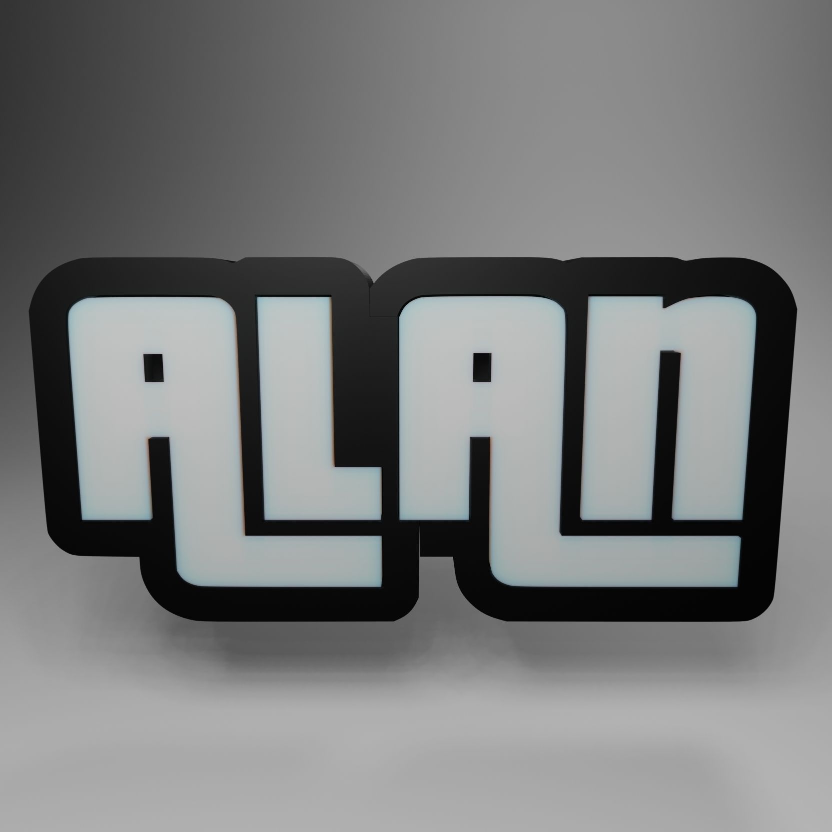 STL file Alan - Illuminated Sign・Template to download and 3D print・Cults