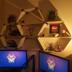 20190216_185603.jpg Free STL file hexagonal shelf・3D printing model to download