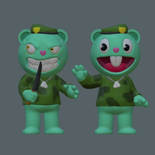 🌳 2X1 flipy creazy and happy (happy tree friends)・ STL File for