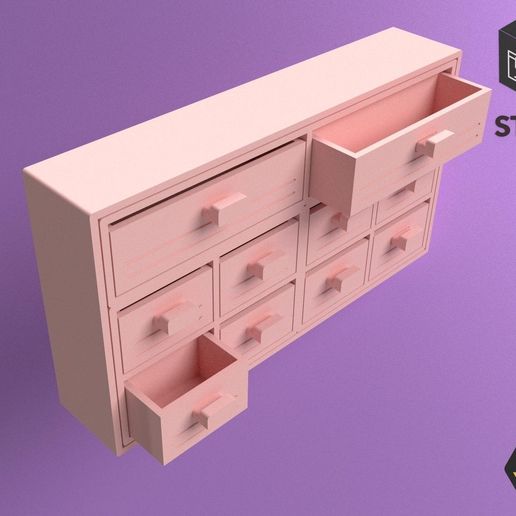 Mini Modular Desk Drawer | 3D Printable Micro Drawer Organizer | Small Item Storage | Digital STL File | Jewelry Craft Component Organizer | Jewelry Craft Component Organizer