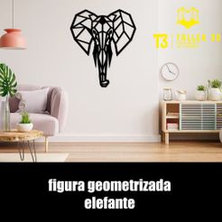 elefante.jpg Archivo STL elefante geometrizado cuadro decorativo・Modelo para descargar e imprimir en 3D