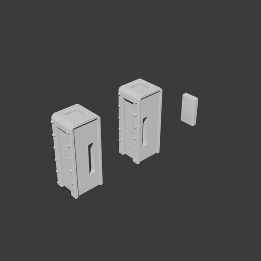 Half walls - Undecorated ends 3D model