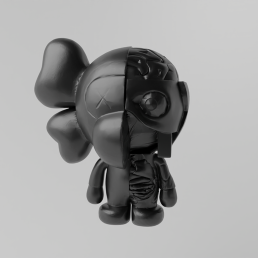 BAPE フィギュア　ape kaws MILO 黒 KAWS Bape Dissected Baby Milo Vinyl Figure Black Toy