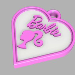 Barbie-Heart-Keychain.png Archivo STL gratis Llavero Corazón Barbie・Objeto para impresora 3D para descargar