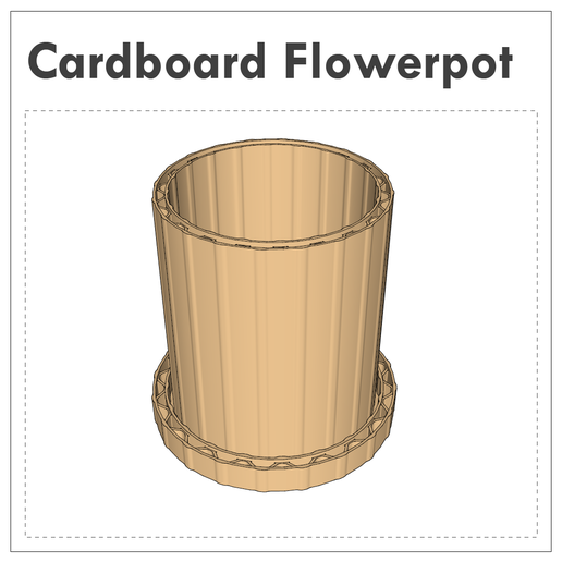 Cardboard Flowerpot, Vase, Pen Holder 3D model