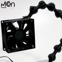 MCon-CloseUp-Fan-Mount.jpg Fichier OBJ MCon-System 40-120mm fan mount with cable feed-through・Modèle à télécharger et à imprimer en 3D, UCAD