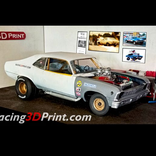 Nova-Gasser.jpg Descargar archivo STL Chevrolet Nova Gasser Nitro 1:12 Scale • Diseño para impresión en 3D, Racing3DPrint