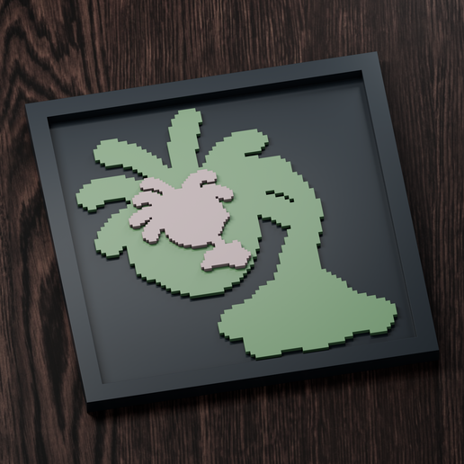 Cradily Line - Pokemon Silhouette Frame | Gen 4 sprite style | STL